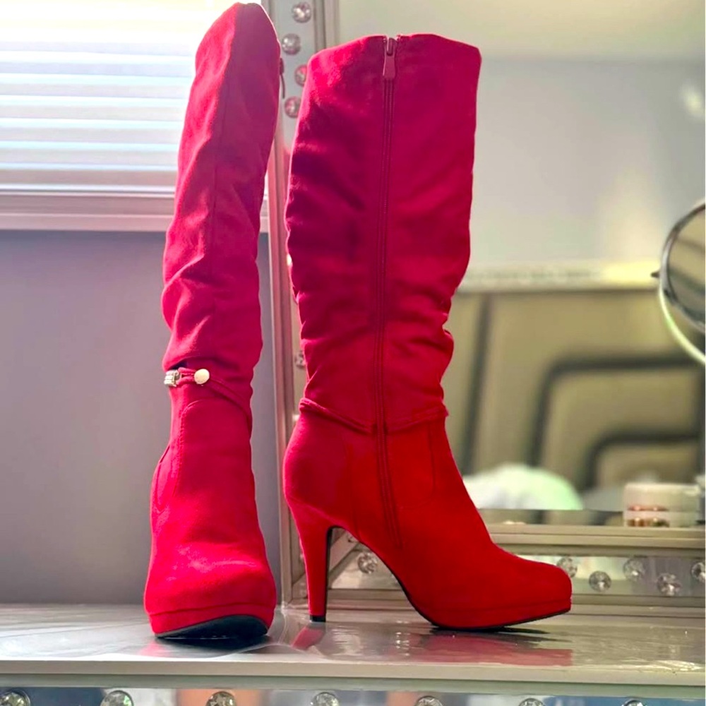 Red high boots